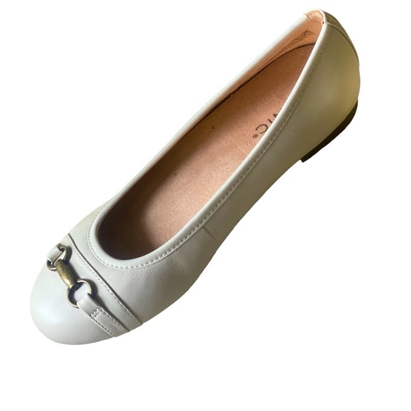 VIONIC Luxury Leather Ballerina Flats, Bone Color Women’s Size 7 NWOT Low heels - Picture 2 of 13
